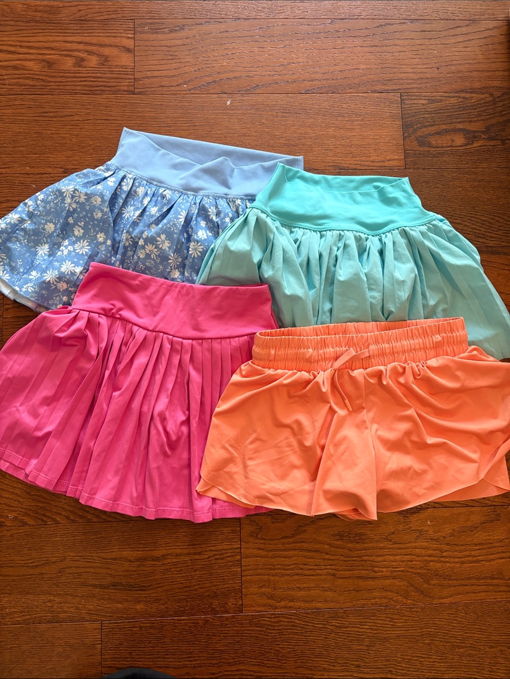 Girls' 4-Pack Playful Skirt & Skort Set - Pink, Coral, Mint & Blue